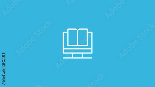 Online Tutorials Line Icon Animation with Alpha stock video