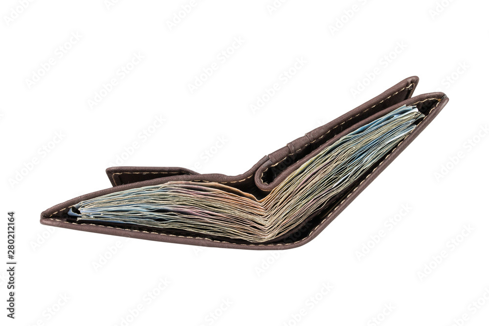 wallet with money isolated on white background - clipping paths wallet with money isolated on white background - clipping paths