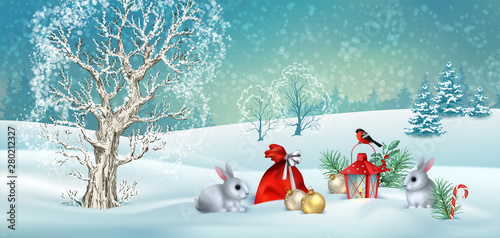 Christmas winter scene