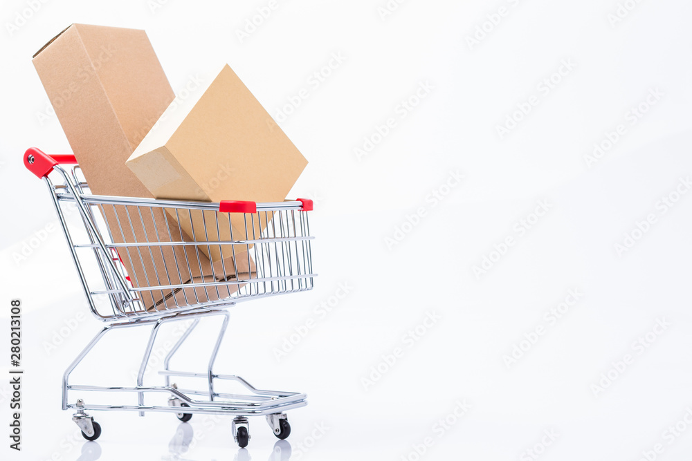 Shopping cart with packages