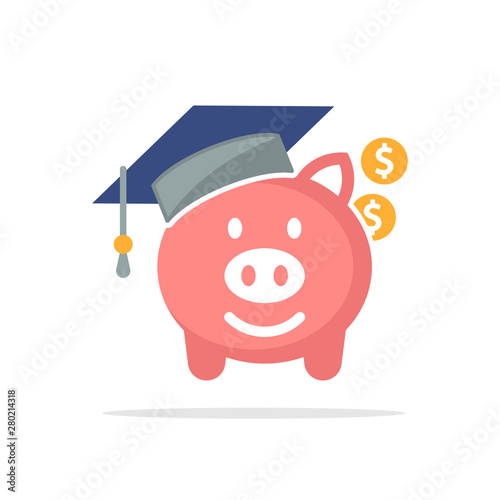 Illustration icon with the concept of education fund savings