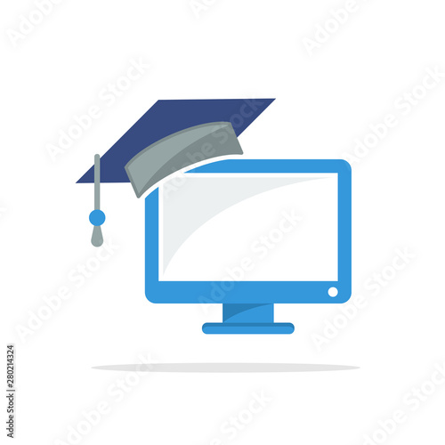 Illustration icon with the concept of online education access