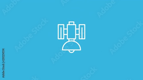 Satellite Line Icon Animation with Alpha stock video