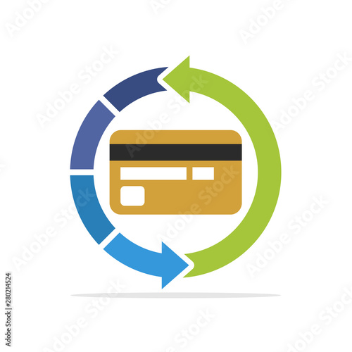 Illustration icon with the concept of the credit card recovery process