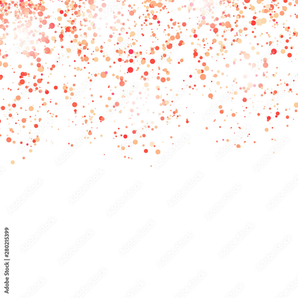 Red Confetti Pattern Isolated on White Background.