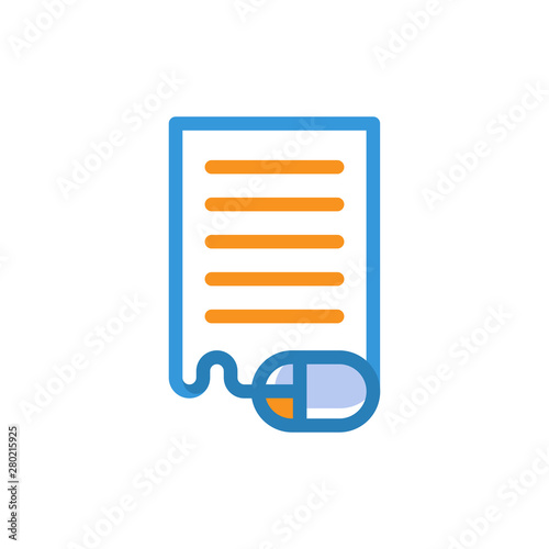 Illustration icon with the concept of online document access