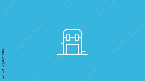 School Line Icon Animation with Alpha stock video