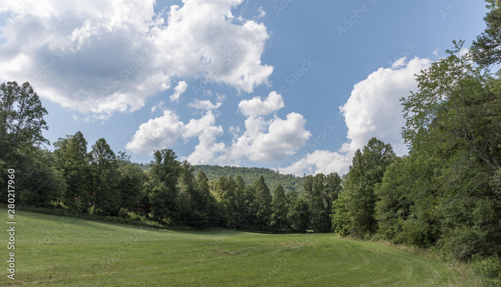 Field In North Carolina Blue Ridge Mountains