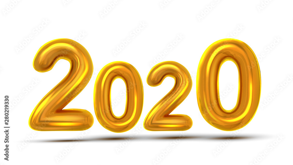 2020 Number New Year Celebration Flyer Vector. Golden Air Blown Two Thousand Twenty 2020 Isolated On White Background. Happy Holiday Shiny Typography Banner Realistic 3d Illustration 2020 Number New Year Celebration Flyer Vector. Golden Air Blown Two Thousand Twenty 2020 Isolated On White Background. Happy Holiday Shiny Typography Banner Realistic 3d Illustration