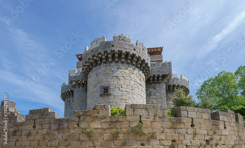 Granadilla old Castle very well conservated of village abandoned by the flood of the Gabriel y Galan reservoir in province of Caceres, Spain photo