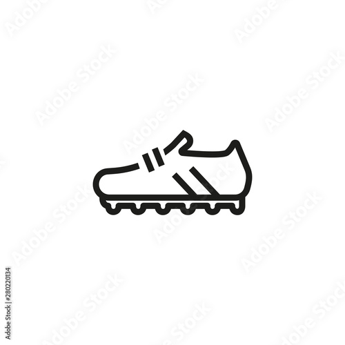 Soccer shoe line icon. Gear, cleats, player. Soccer concept. Vector illustration can be used for topics like sport, entertainment, ball games