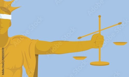 Lady justice turning a blind eye no justice in the world vector illustration