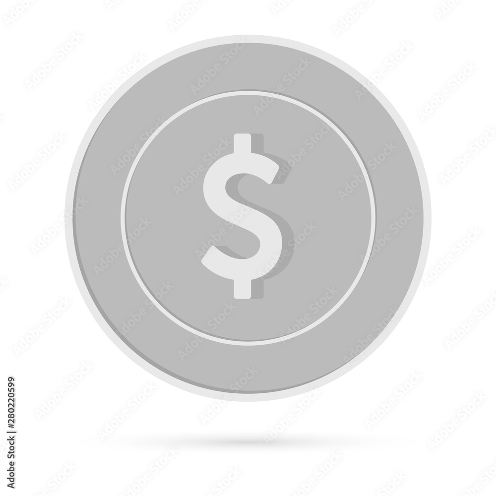 American dollar coin isolated on white background. American dollar coin isolated on white background.
