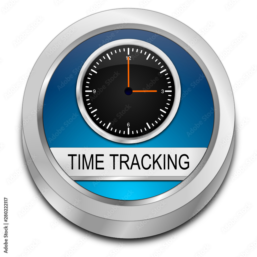 Time Tracking Button - 3D illustration Time Tracking Button - 3D illustration