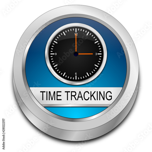 Time Tracking Button - 3D illustration