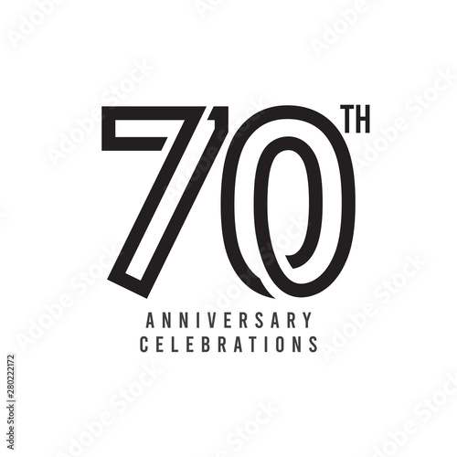 70 Th Anniversary Celebration Vector Template Design Illustration