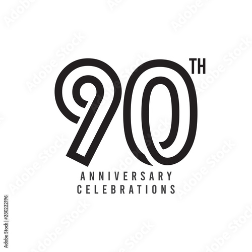 90 Th Anniversary Celebration Vector Template Design Illustration