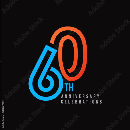 60 Th Anniversary Celebration Vector Template Design Illustration