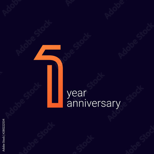 1 Year Anniversary Celebration Vector Template Design Illustration