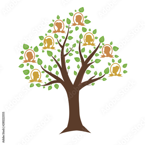Modern vector illustration of Genealogical tree on white background. Family tree vector