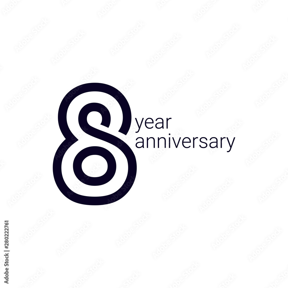 8 Year Anniversary Celebration Vector Template Design Illustration 8 Year Anniversary Celebration Vector Template Design Illustration