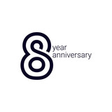 8 Year Anniversary Celebration Vector Template Design Illustration