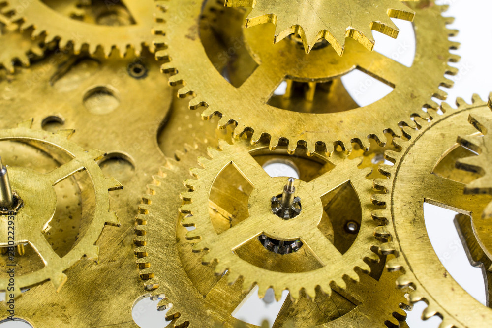 Details from bronze of the old broken mechanism close-up. Details from bronze of the old broken mechanism close-up.