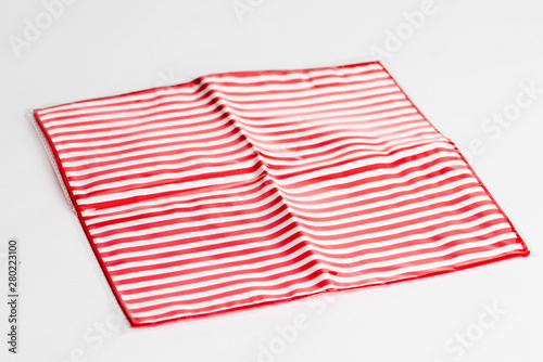 Red and White Men's Silk Pocket Square