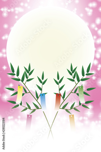 和風背景壁紙,七夕祭り,竹飾り,伝統行事,短冊,夏,伝統行事,星屑,天の川,キラキラ,七月,無料素材