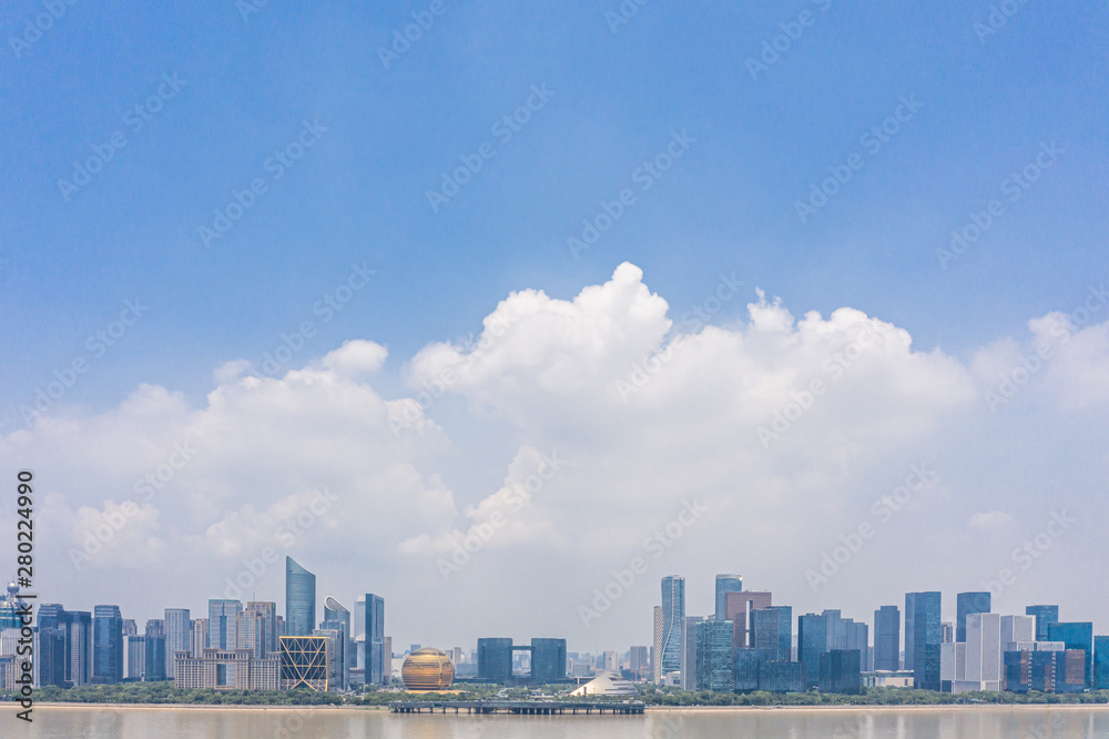 panoramic city skyline in hangzhou china panoramic city skyline in hangzhou china