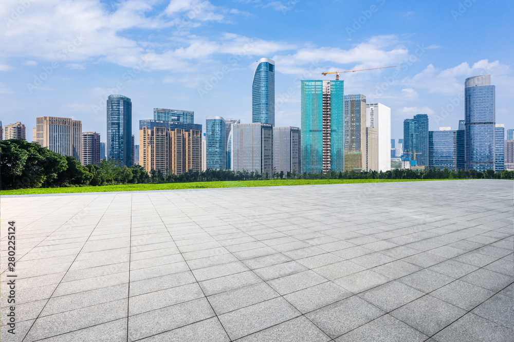 city skyline in hangzhou china