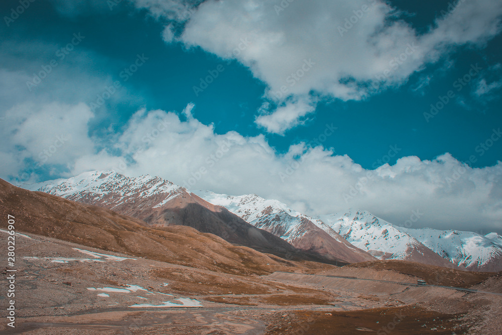 A beautiful view of Mountains at Khunjerab, China Border, Pakistan A beautiful view of Mountains at Khunjerab, China Border, Pakistan