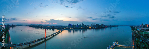 panoramic city skyline in hangzhou china