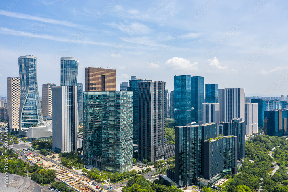 Obraz premium panoramic city skyline in hangzhou china