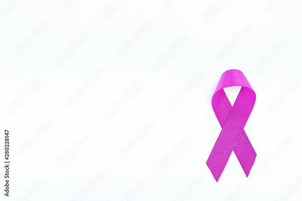 top view of purple ribbon isolated on white top view of purple ribbon isolated on white