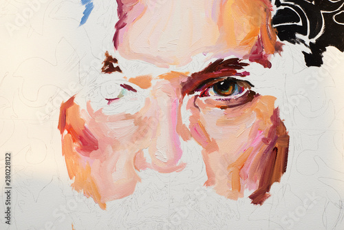 Painting male portrait oil ...