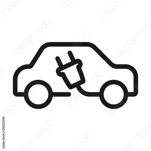 electric vehicle - minimal line web icon. simple vector illustration. concept for infographic, website or app.
