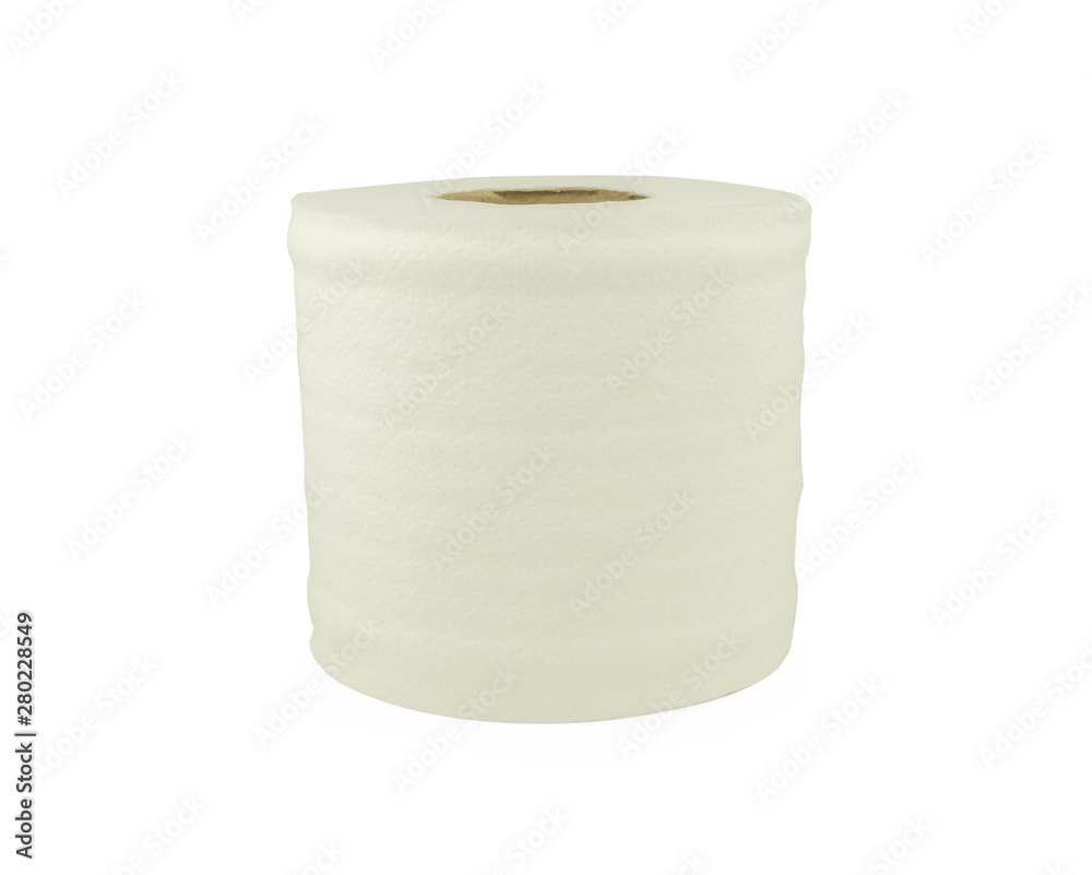 single paper tissue roll on white background single paper tissue roll on white background