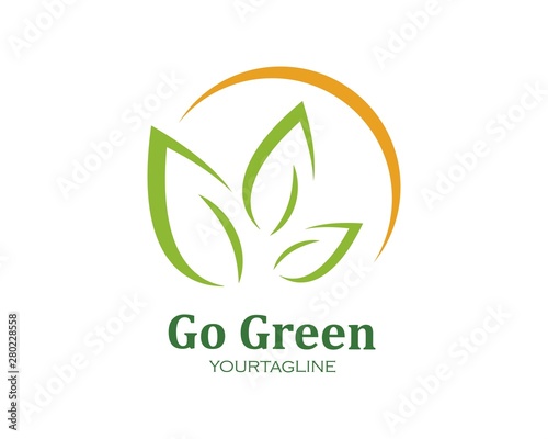 green leaf ecology nature element vector icon of go green