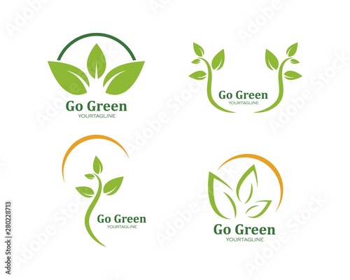 green leaf ecology nature element vector icon of go green