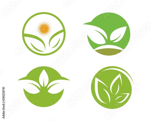 green leaf ecology nature element vector icon of go green