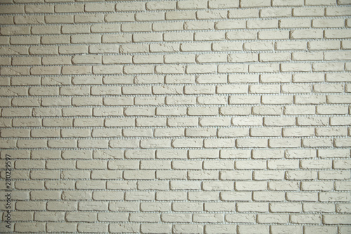 Texture background concept  white brick wall background in rural room . White brick wall background in rural room.