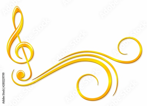 A symbol of a treble clef. photo