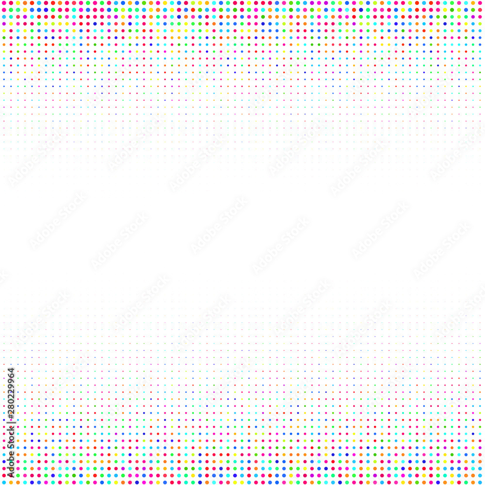 White background with multicolored dots