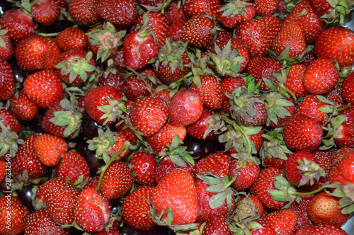 Homemade food - Strawberries and cherries from the personal garden