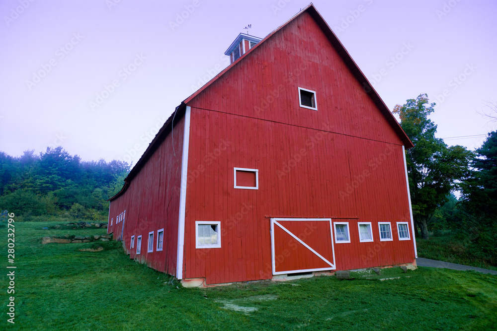 Digitally enhanced red barn.