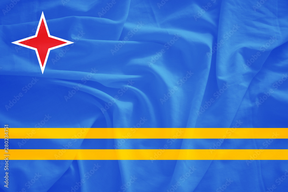 Aruba flag with 3d effect Aruba flag with 3d effect