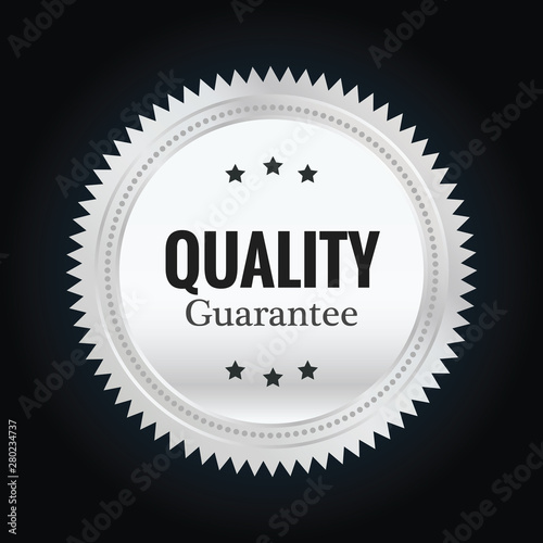 Silver stamp, sticker, badge on color background.