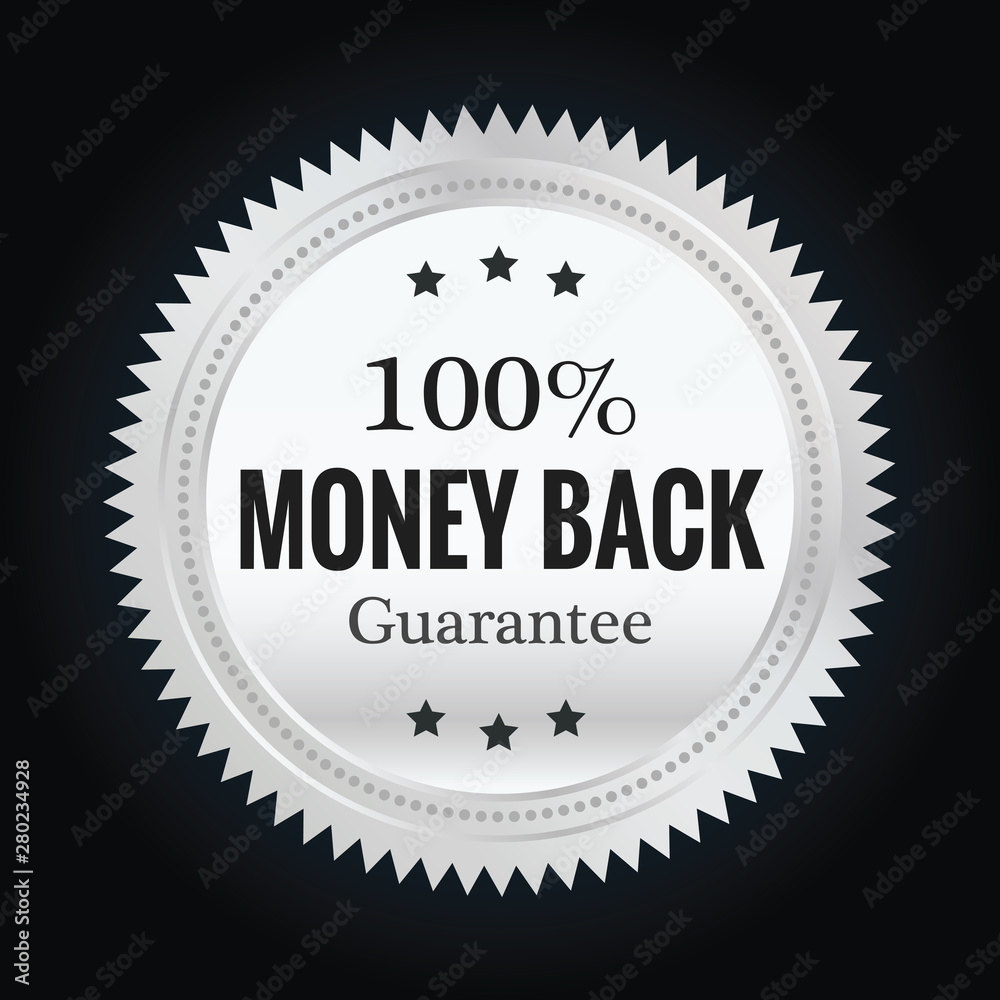 Silver stamp, sticker, badge on color background.