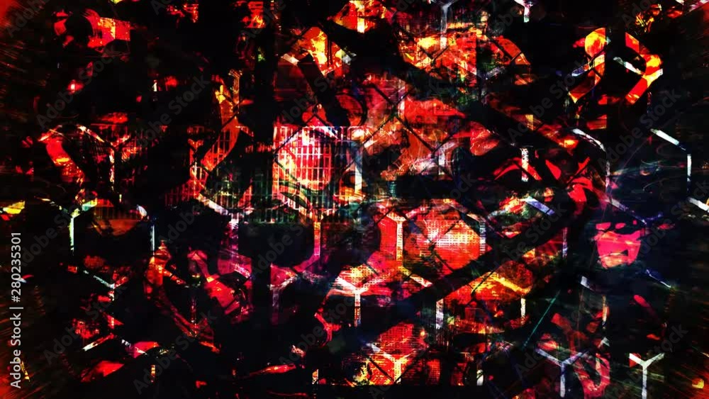 Dark Red and Black Contrasting Geometric Patterns - 4K Seamless Loop Motion Background Animation Dark Red and Black Contrasting Geometric Patterns - 4K Seamless Loop Motion Background Animation